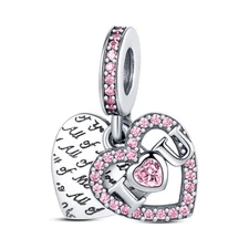 MULA European I LOVE YOU DIY Charm CZ For Women Bracelet 925 Sterling Silver