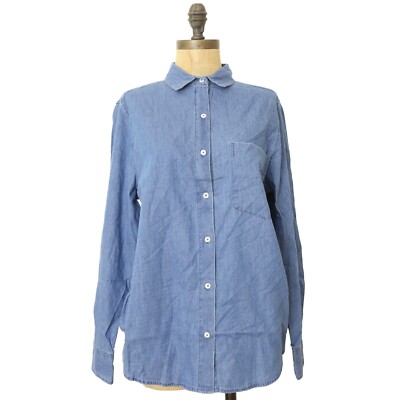 Everlane Chambray Jean Relaxed Button Down Shirt XS Long Sleeve Blue NEW B57