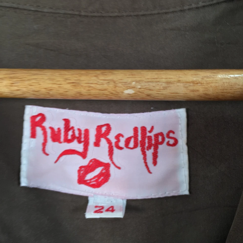 Ruby redlips womens jacket size 24 khaki green long sleeve 053038 - Image 3 of 4