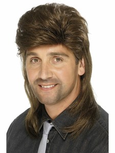 Mullet Wig White Trash Hillbilly Adult Mens Halloween Costume