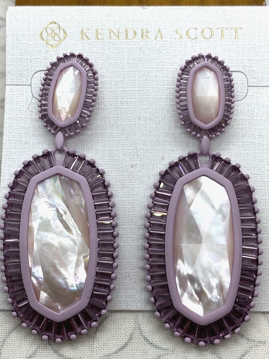 Kendra Scott Kaki Matte Lilac Mother of pearl Statement Earrings