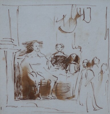 Sir David Wilkie (1785-1841) Studie nach Van Dyck Aquarell Agnews Provenienz