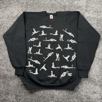Vintage 90s Fashion Victim Sweatshirt Size XL Skeleton Sex Gothic