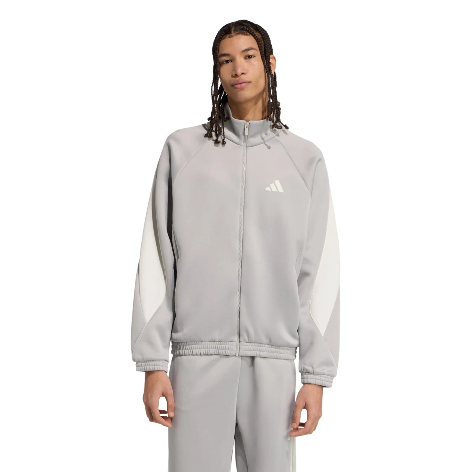 Men's Adidas Metal Grey Off White Stadium Jacket & Pants Track Suit New