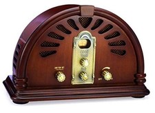 Classic Vintage Retro Style AM/FM Radio with Bluetooth - Handmade Wooden