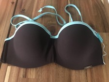 Lepel Underwired Balconette Bikini Top HALTER PADDED NEW uk 12 a/b brown