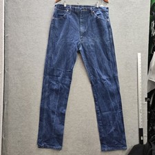 Wrangler Men Jeans 36X36 Blue Denim 13MWZ Cowboy Cut Original Fit 34" Inseam
