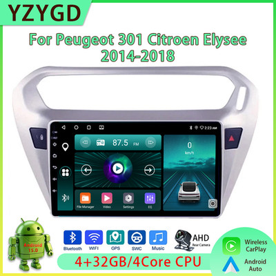 For Peugeot 301 Citroen Elysee 2014-2018 Carplay Stereo Car Radio GPS Multimedia