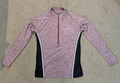 Under Armour Top Half Zip Long Sleeve Women's Ualoose Maroon/Black Size Large