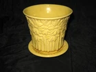 Vintage McCoy Daisy Yellow Flower Pot Planter  W/ Attached Saucer 5"