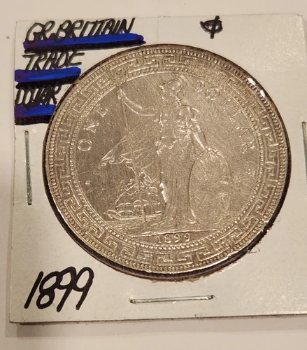 GREAT BRITAIN Trade Dollar 1899 - Silver 0.9 - Queen Victoria - AU - No Reserve.