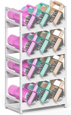 Wooden Water Bottle Organizer, 20/30/40oz Tumbler Organizer, Bottle Holder fo...