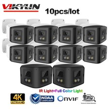 10pcs Vikylin 4k 8MP Dual Lens Full Color IR Light IP Camera MIC POE Wired Onvif