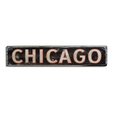 Chicago, Chicago, Chicago Decor, Old - Rustic Distressed Wood Sign