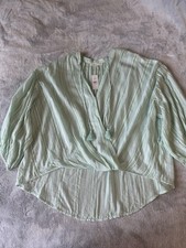 Lou & Grey Women s XL Green/White Striped V-N...