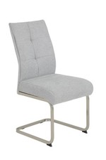 Ines 52 / XL Schwinger Freischwinger Stuhl Webstoff Grau Edelstahl, 140 kg.