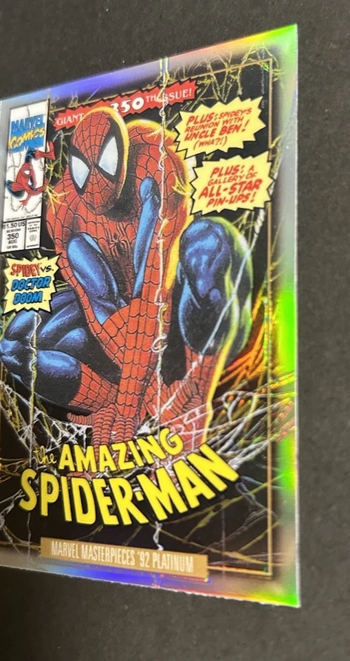 2024 ЧЕЛОВЕК-ПАУК UD MARVEL ШЕДЕВРЫ 92 ПЛАТИНОВЫЙ ВАРИАНТ ОБЛОЖКИ RAINBOW - Изображение 4 из 4