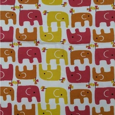 NEW Receiving BABY BLANKET Handmade Cotton 28x36 Colorful Elephants Bows Fabric