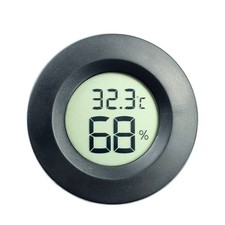 2 in 1 Round LCD Digital Thermometer Temperature and Humidity Black