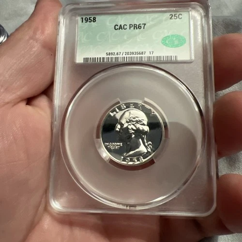 1958 Washington Quarter   CAC PR67 Silver