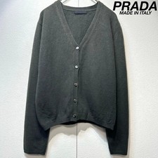 PRADA Knit sweater wool and cashmere blend V-neck design cardigan size 46