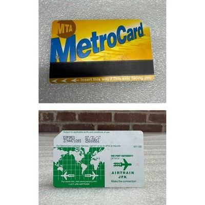NYC MTA AirTrain JFK MetroCard 1 Card Transit Subway Rare Expired Empty 2017