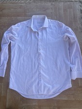 Robert Graham Flip Cuff Men's Long Sleeve Shirt 42 16.5 Solid FRENCH Cuff Pink