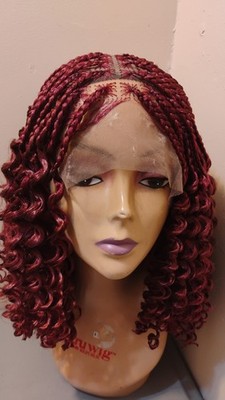 Box Braided Wigs For Black Women Synthetic Curly Lace Braids Wig Baby Hair