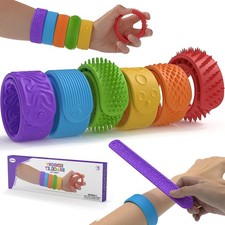 6 St&uuml;ck strukturierte Armb&auml;nder f&uuml;r Kinder und Erwachsene, sensorisches Sp