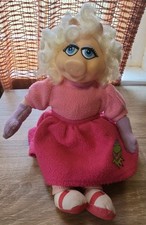 Vintage 1989 Jim Henson Muppets Miss Piggy Pink Dress Poodle Skirt Plush Doll