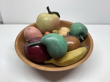 Wooden Large Fruit Bowl With Fruit