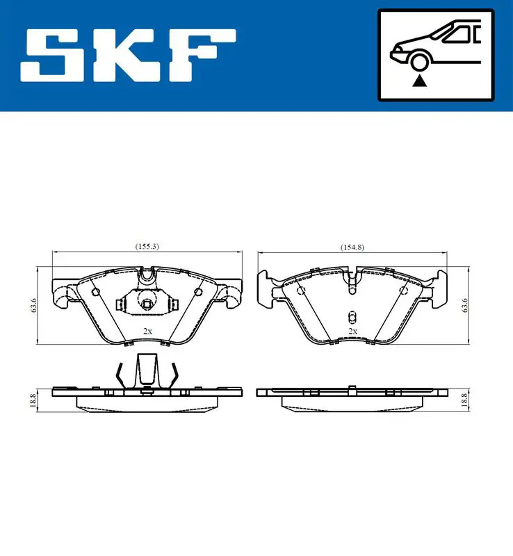 Skf Bremsbelagsatz, Scheibenbremse Vkbp 80246 Für Bmw - Bild 2