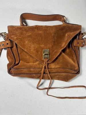 Rebecca Minkoff Brown Suede Crossbody Bag Gold Hardware Adjustable Strap