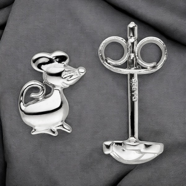 Kinder Ohrstecker Maus 925 Sterling Silber Kinder-Ohrringe-image