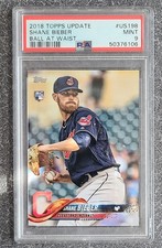 2018 Topps Update #US198 Shane Bieber Ball At Waist PSA 9