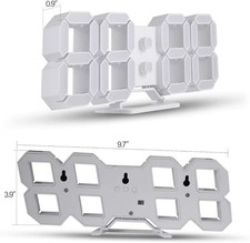 3D Digital Alarm Clock for Bedrooms, LED Desk USB Electrify Digital Wall Alarm C