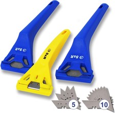 S&R Schaber Set 3-tlg., 3 SCHABER mit 15 KLINGEN aus SK5 Stahl, f&uuml;r glatte