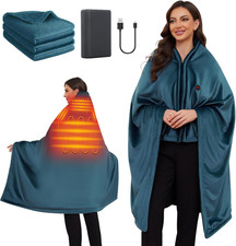 Electric Heated Blanket Battery Operated, Portable Heated Shawl for Neck and Sho