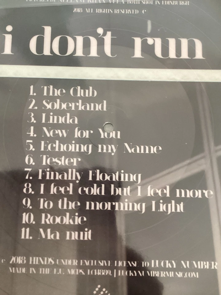 HINDS I Don’t Run Picture Disc Vinyl LP in Clear Sleeve  LUCKY116LPP BRAND NEW - Image 3 of 4