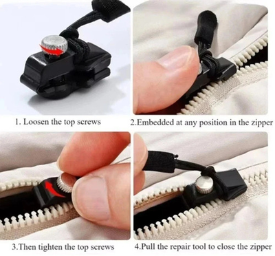 #ad 12 Pack Universal Zipper Repair Kit Quick Fix Detachable Slider Replacement US $10.60