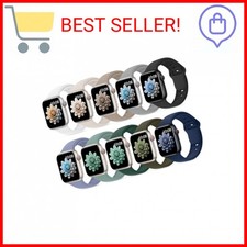 10 Pack Silicone Bands Compatible with Apple Watch 38mm 40mm 41mm 42mm 44mm 45mm