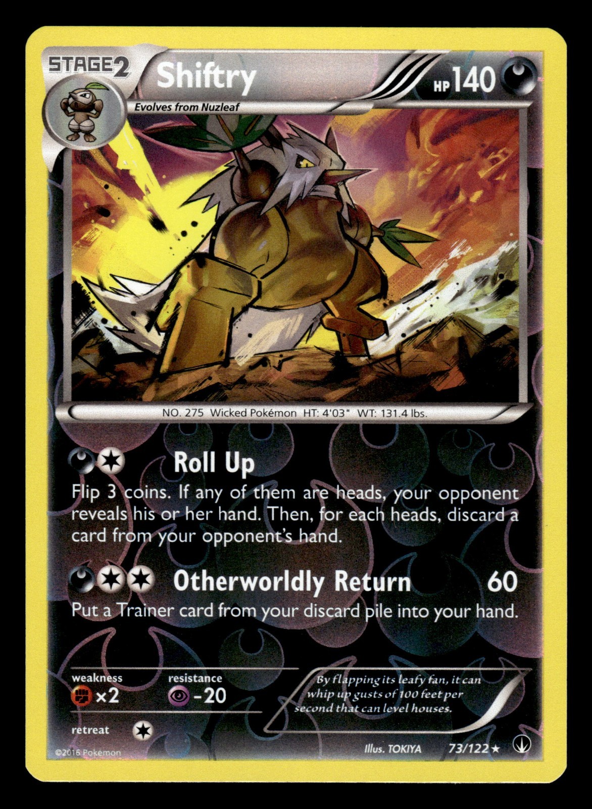 Shiftry 73/122 Reverse Holo XY Breakpoint Pokemon Card