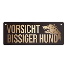 Knurrender Hund Metallschild mit Vorsicht bissiger Hund