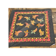 Vintage Hav-A-Hank Chili Pepper 80s Sombrero Bandana Black Red Made in USA 15187