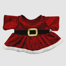 Build A Bear Mrs Santa Claus Red White Fur Gold Belt Christmas Holiday Dress