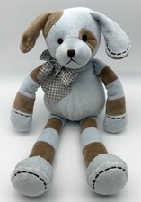 Bearington Baby  Waggles  the Blue  Brown Striped Puppy Dog 16  Plush Toy