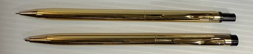 Vintage Pierre Cardin Pen and Pencil Set Black and Gold Found In Estate
