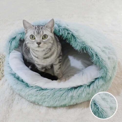 DECASSA Pet Bed Plush Nest Semi-Closed Mattress For Cats Small Dogs - Picture 10 of 28