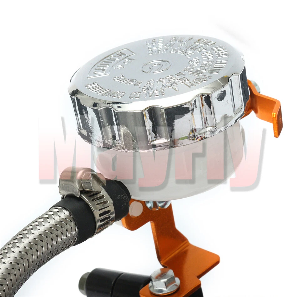 Juego de palancas de depósito de cilindro maestro embrague freno universal CNC de 7/8"" para motocicleta Foto 3 de 4