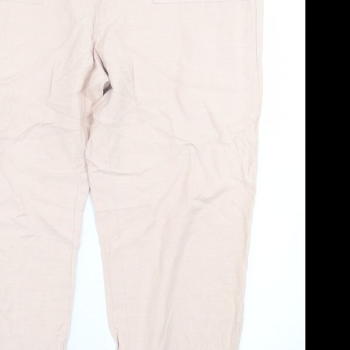 Marks & Spencer Womens Pink Viscose Blend Trousers Size 14 L28 in - 第 11/12 張圖片
